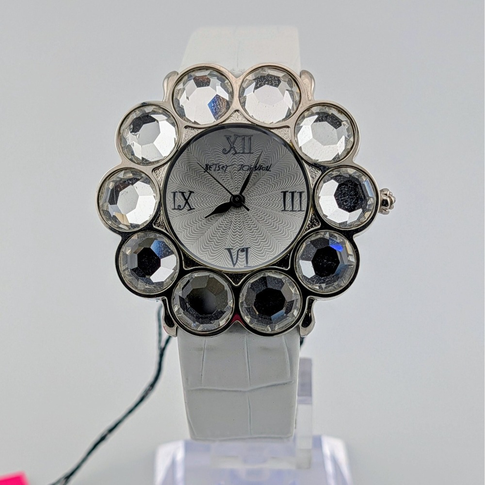Betsey Johnson BJ2056 NWT Rhinestone Flower Statement Women's Watch 41mm - Picture 12 of 12
